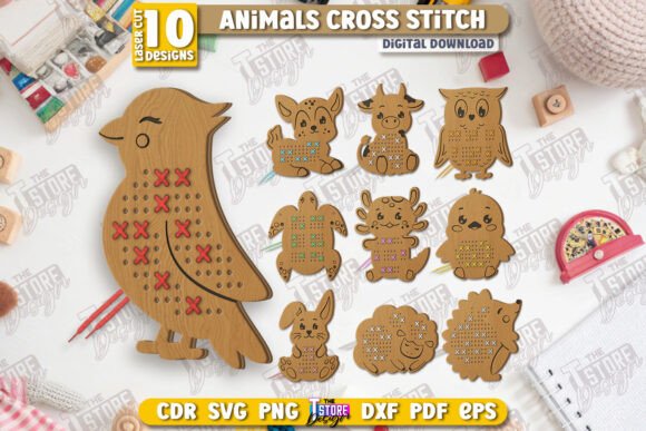 Cross Stitch Animals Laser Cut Bundle